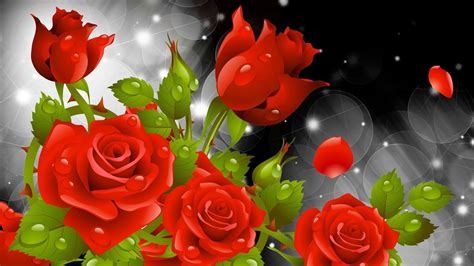 Red Rose Wallpaper 3d - Roses Background Wallpaper Hd - 1920x1080 ...