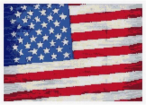 USA flag Cross Stitch PDF chart pattern. by Chartsandstuff on Etsy