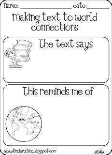 Classroom Freebies: Text to World Connections Worksheet