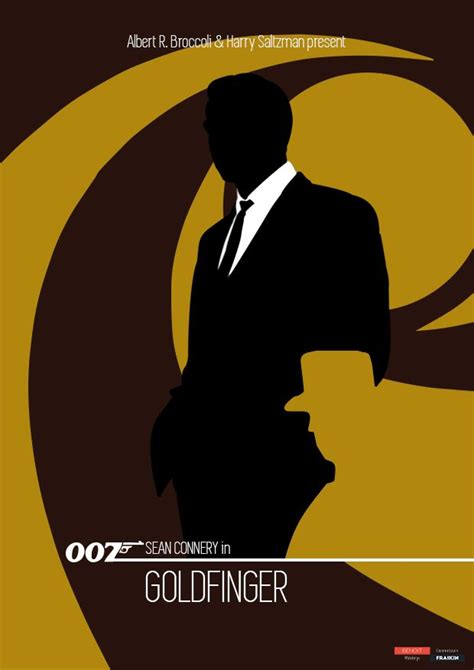 the poster for james bond's goldenfingerer is shown in black and gold