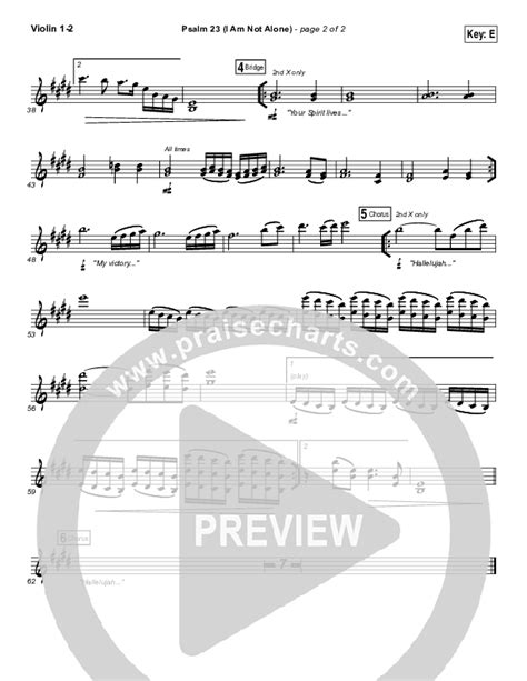 Psalm 23 (I Am Not Alone) Violin Sheet Music PDF (People & Songs / Joshua Sherman) - PraiseCharts