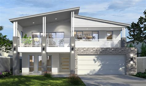 this is an artist's rendering of a two - story house with balconies