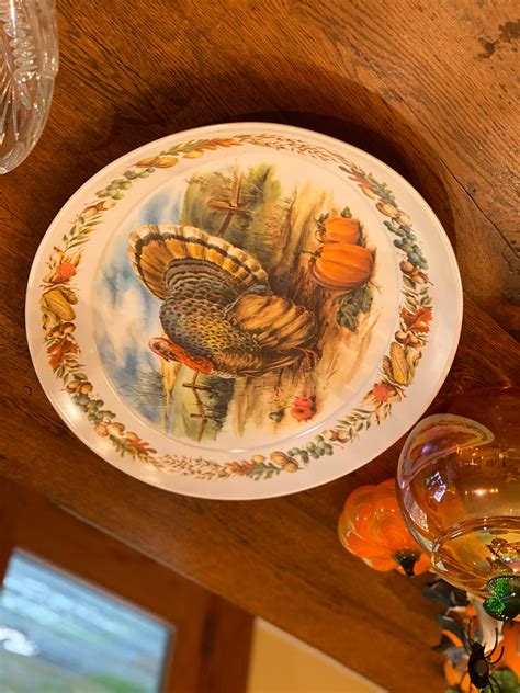 Thanksgiving Turkey Serving Platter, Large Decorative Vintage ...