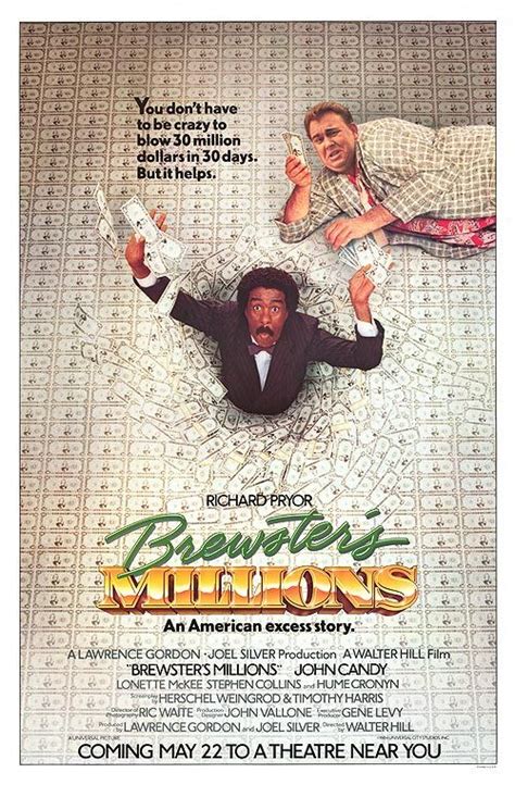 Brewster's Millions | Brewster millions, Movie posters, Buddy movie