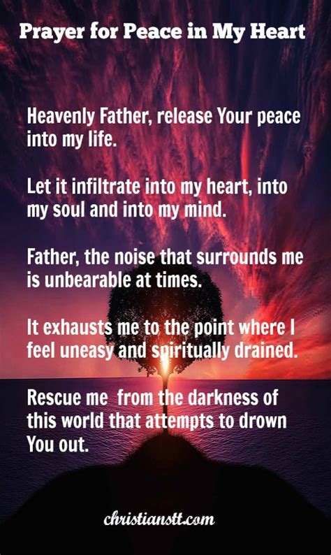 Prayer for Peace and Comfort in my Heart - ChristiansTT | Prayer for peace, Prayers for healing ...