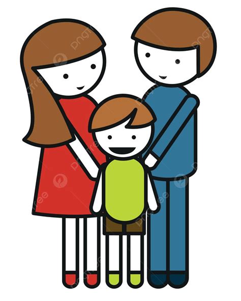 Family Symbol With Parents And Child Drawing Boy Doodle Vector, Drawing ...