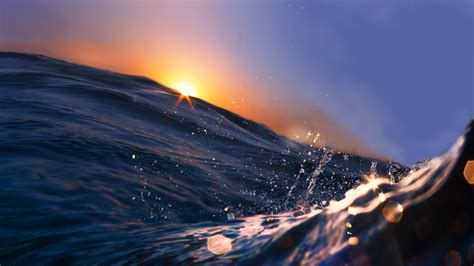 Sea, 4k, Ocean, Water, sunset, sunrise, blue, rays HD Wallpaper