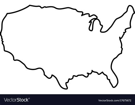 United states map silhouette Royalty Free Vector Image