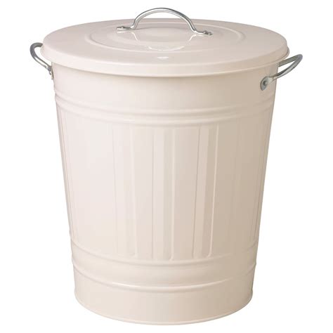 KNODD Bin with lid, white, 11 gallon - IKEA | Modern kitchen trash cans, Dog food storage ...