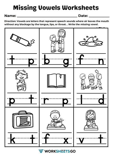 Missing Vowels Worksheets Worksheetsgo – NBKomputer