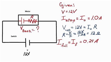 Back Emf Sample problem - YouTube