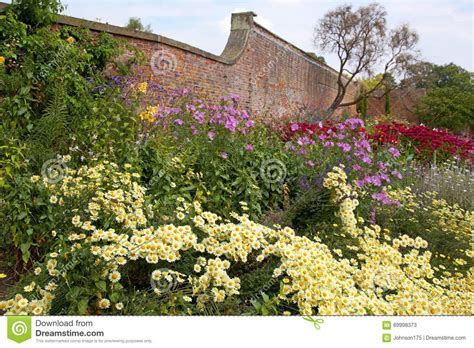 Photo about Colorful Garden Border in the grounds of an English stately ...