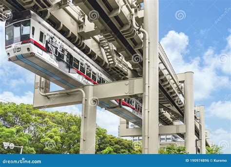 Two-line Suspended Chiba Urban Monorail in Japan. Editorial Photo - Image of large, hanging ...