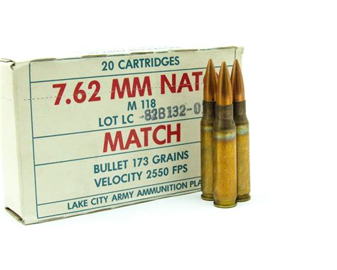 7.62 NATO Match Ammunition M 118 Lake City Brass With 173 Grain FMJ Bullets | Gold Country Ammo