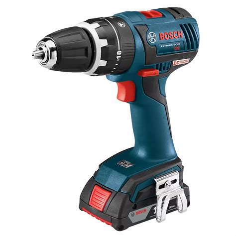 Bosch 18V Lithium Ion Cordless EC Brushless Compact Tough 1/2-inch Hammer Drill/Driver wit ...