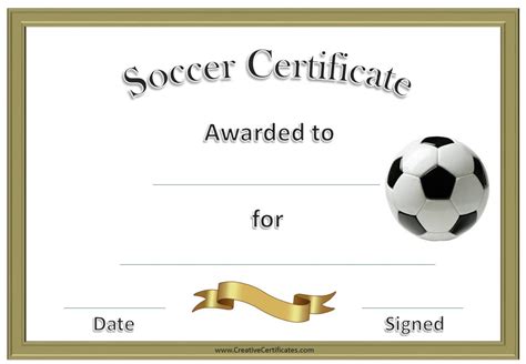 Free Editable Soccer Certificates - Customize Online - Instant Download