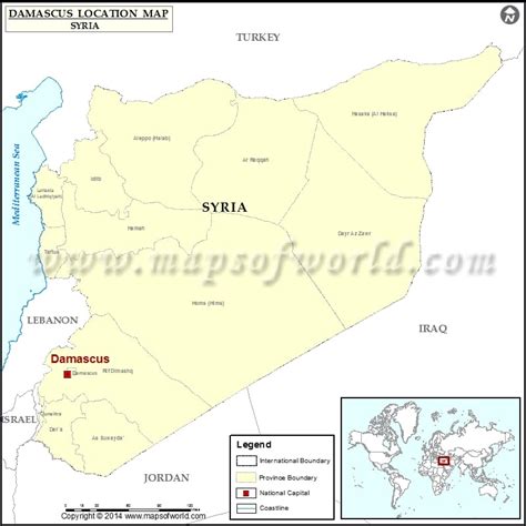 Where is Damascus | Location of Damascus in Syria Map