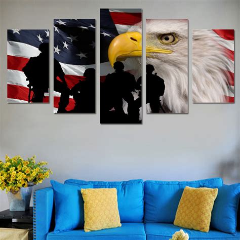 American Flag Bald Eagle Soldiers Canvas – The Force Gallery