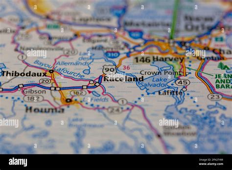 Raceland Louisiana USA Shown on a Geography map or road map Stock Photo - Alamy