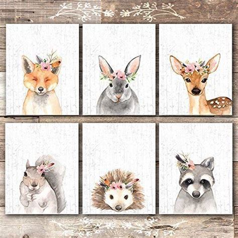 Woodland Animals Nursery Wall Art Prints (Set of 6) - Unframed - 8x10s | LAVORIST