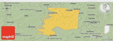 Savanna Style Panoramic Map of Posey County