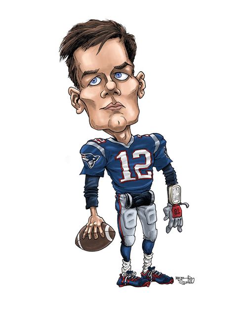 Tom Brady, in color Drawing by Mike Scott