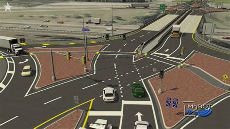 Animation shows traffic flow through a diverging diamond interchange ...