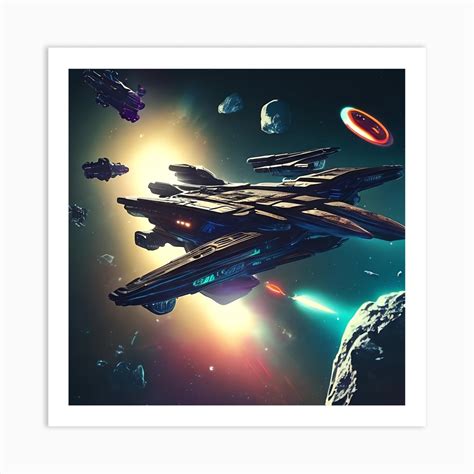 Cyberpunk Spaceship Art Print by EphemArt - Fy