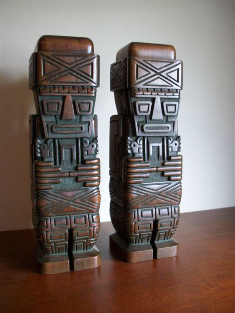 Stunning Pair of 1960s Tiki Statues