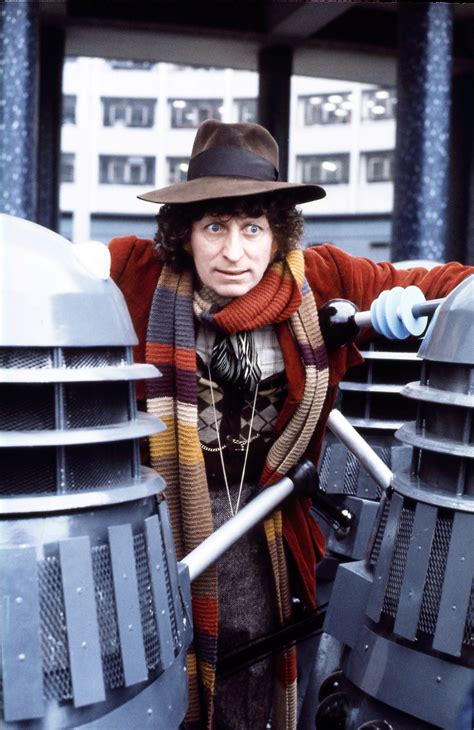 The Fourth Doctor (Tom Baker) with Daleks in 1975. 4th Doctor, First Doctor, Good Doctor, Dr Who ...