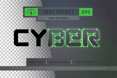 Cyber - Editable Text Effect, Font Style Graphic by rwgusev · Creative ...