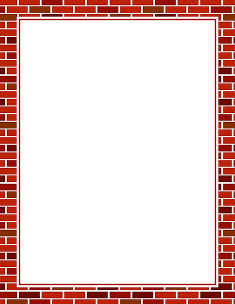 a red brick wall with a white square in the middle and a border around it