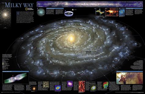 Large detailed map of the Milky Way from the National Geographic. | Milky way map, Galaxy images ...