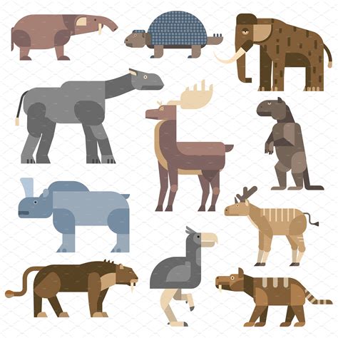 Ice age animals vector illustration | Prehistoric animals, Animal clipart, Animal illustration