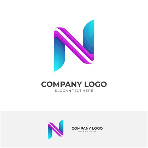 Premium Vector | Letter n logo design with 3d purple and blue color style