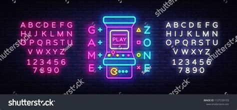 Game Zone Logo Vector Neon. Game Room neon sign board, design template ...