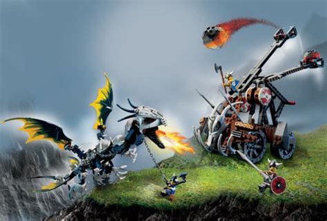 Viking Double Catapult vs. the Armoured Ofnir Dragon #7021 LEGO Set ...