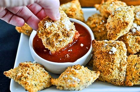 Crunchy Oven-Fried Cheese Ravioli recipe | Chefthisup