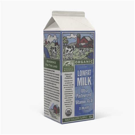3d half gallon milk carton