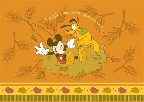 Download Disney Autumn Pluto Mickey Mouse Wallpaper | Wallpapers.com