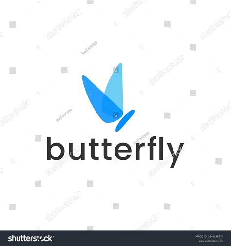 Abstract Blue Butterfly Logo Design Stock Vector (Royalty Free ...