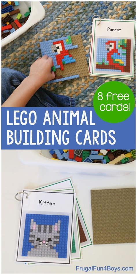 LEGO Animal Mosaic Building Cards - Frugal Fun For Boys and Girls