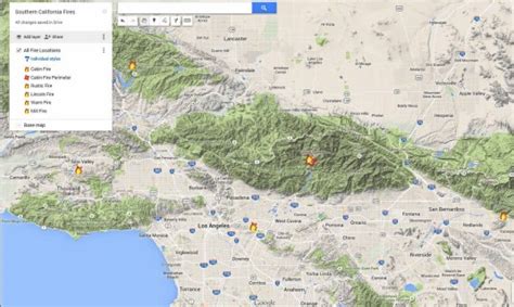 Find where all wildfires are burning in Los Angeles County with this ...