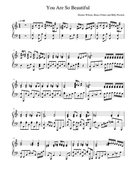 You Are So Beautiful Sheet music for Piano (Solo) | Musescore.com