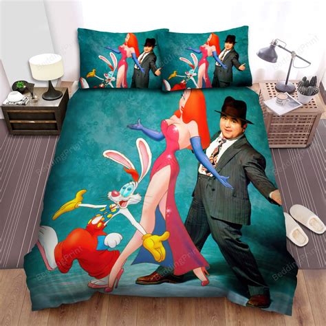 Who Framed Roger Rabbit Jessica & Eddie Valiant Art Figure Bed Sheets ...