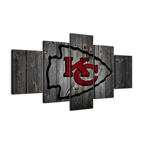 Kansas City Chiefs Football Logo Sport – 5 Panel Canvas Art Wall Decor – Canvas Storm