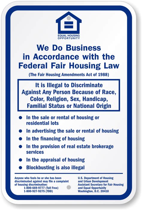 Federal Fair Housing Law Sign | Huge Customer Base, SKU: K-0264