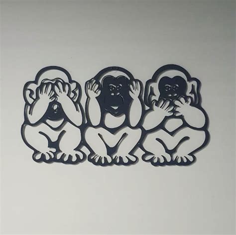 Three Monkeys Wall Art Metal Wall Art Large Wall Art | Etsy