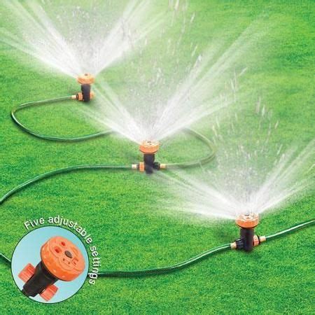 Portable Lawn Sprinkler System 3 heads 5 settings | Lawn sprinkler system, Sprinkler system diy ...