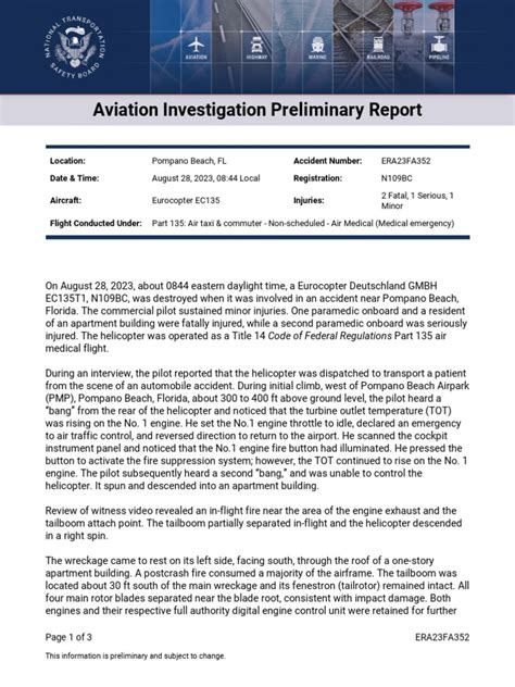 NTSB Report | PDF | Helicopter | Aviation Safety